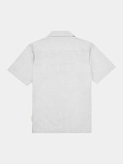 Peckham Rye Grey Mens Cotton Blend Revere 100% Linen Shirt - Image 2 of 3