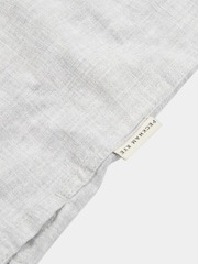 Peckham Rye Grey Mens Cotton Blend Revere 100% Linen Shirt - Image 3 of 3