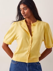 Monsoon Yellow Tegan Short Sleeve Cardigan - Image 1 of 5