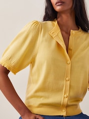 Monsoon Yellow Tegan Short Sleeve Cardigan - Image 4 of 5