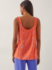 Monsoon Orange Kamila Embroidered Cami Top - Image 3 of 4