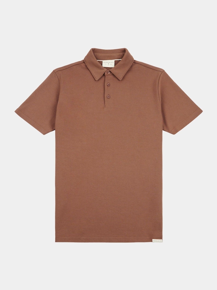 Коричневый - Peckham Rye Mens Jersey Polo Shirt - Image 1 of 4