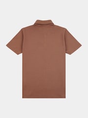 Коричневый - Peckham Rye Mens Jersey Polo Shirt - Image 2 of 4
