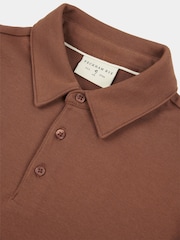 Коричневый - Peckham Rye Mens Jersey Polo Shirt - Image 3 of 4