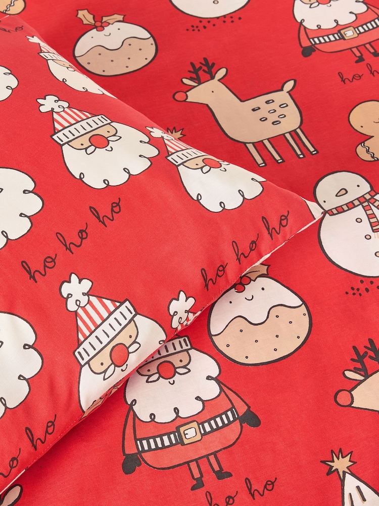 Red Gingerbread Christmas Duvet Cover and Pillowcase Set - Image 3 of 3 Red Gingerbread Christmas Duvet Cover and Pillowcase Set - Image 3 of 3
