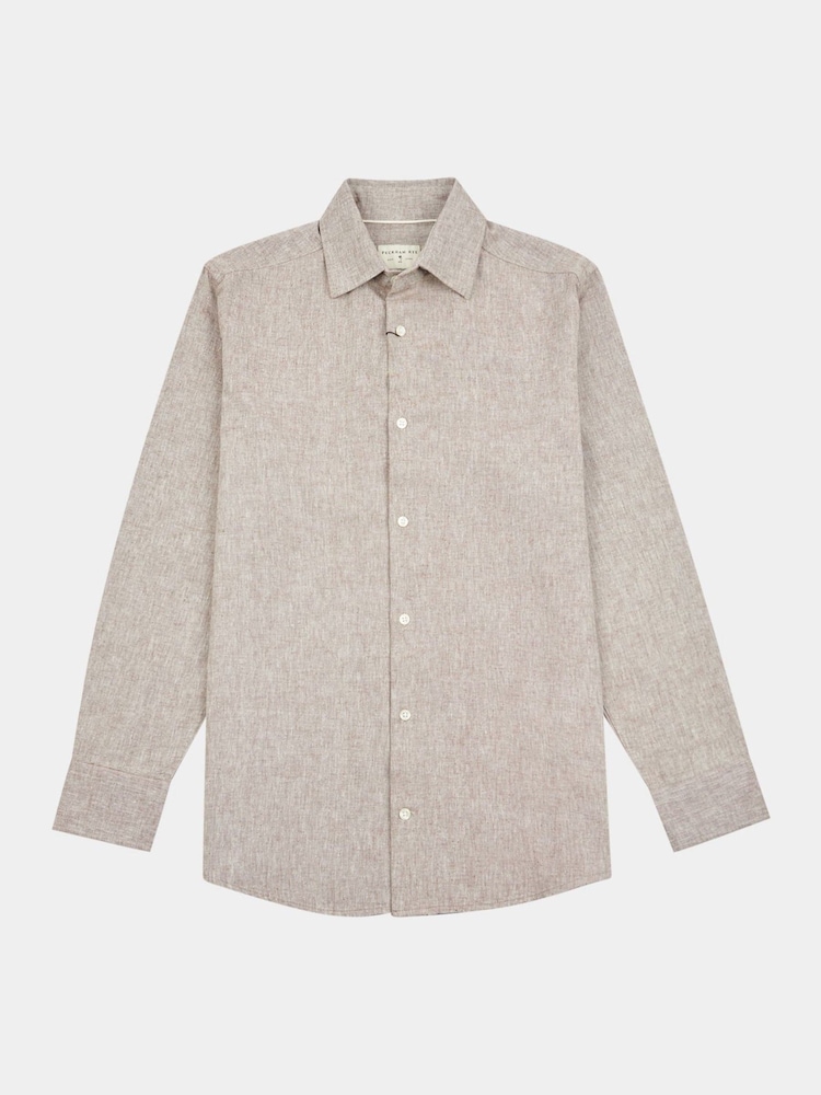 Peckham Rye Brown Mens Textured 100% Cotton Shirt - Image 1 of 4