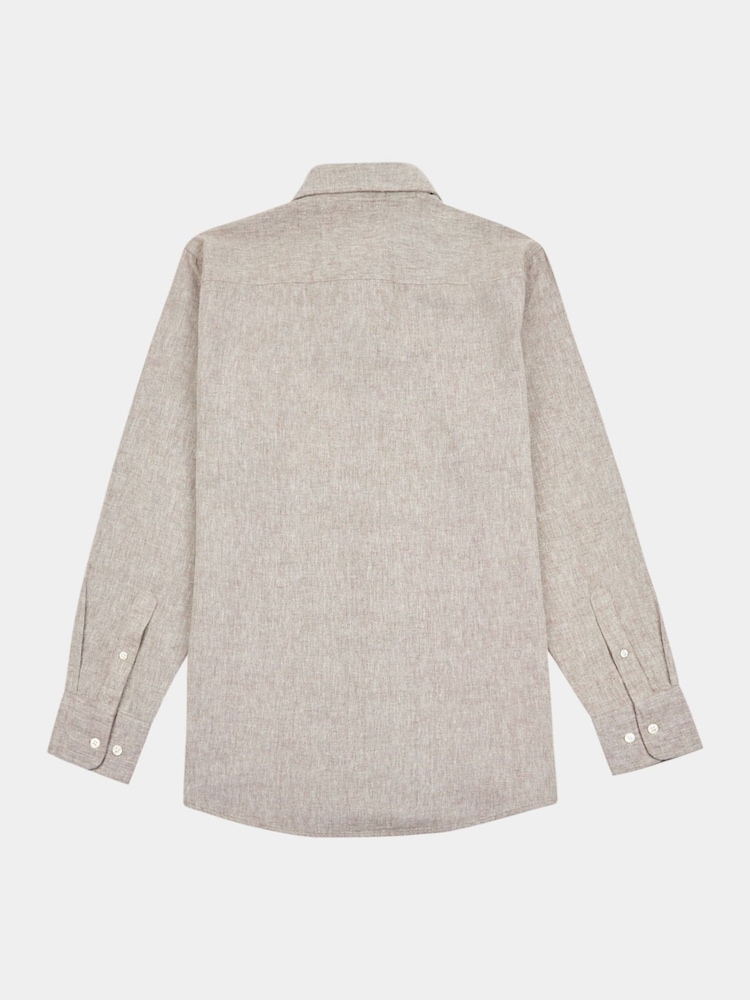 Peckham Rye Brown Mens Textured 100% Cotton Shirt - Image 2 of 4