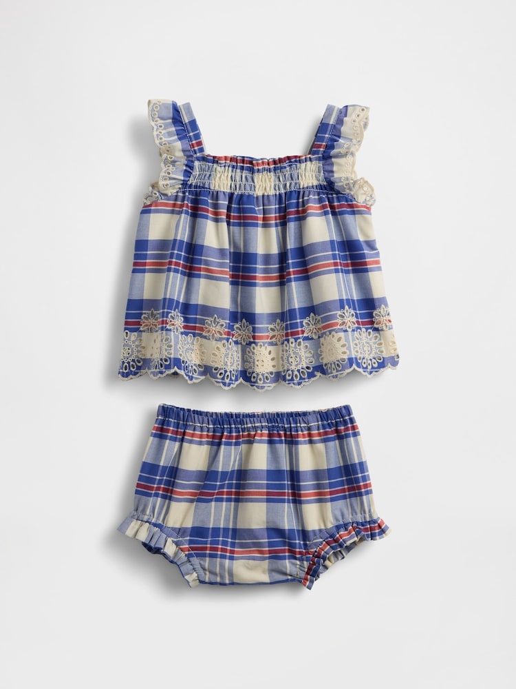 Gap Blue Poplin Eyelet-Hem Outfit Set - Image 1 of 3