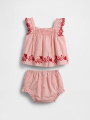 Gap Red Stripe Striped Poplin Outfit Set (Newborn-24mths) - Image 1 of 3