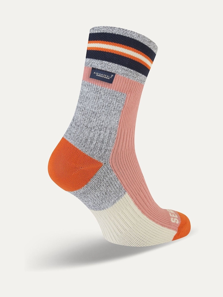 Sealskinz Surlingham Waterproof All Weather Ankle Length Striped Cuff Socks - Image 2 of 2