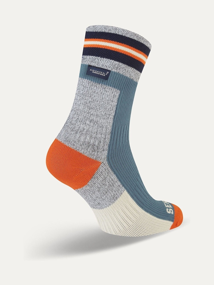 Sealskinz Surlingham Waterproof All Weather Ankle Length Striped Cuff Socks - Image 2 of 2
