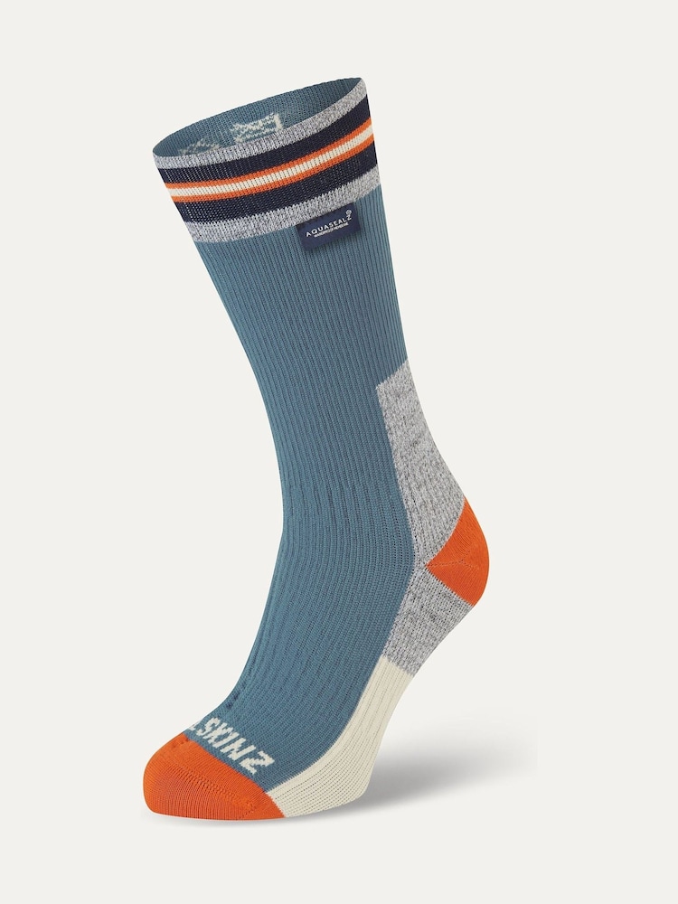 Sealskinz Surlingham Waterproof All Weather Mid Length Striped Cuff Socks - Image 1 of 2