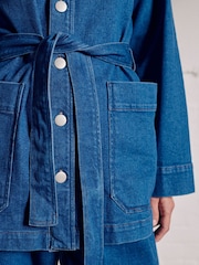 Vivere Blue Macy Belted Denim Jacket - Image 4 of 4