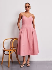 Vivere Pink Mabel 100% Cotton Sundress - Image 2 of 4