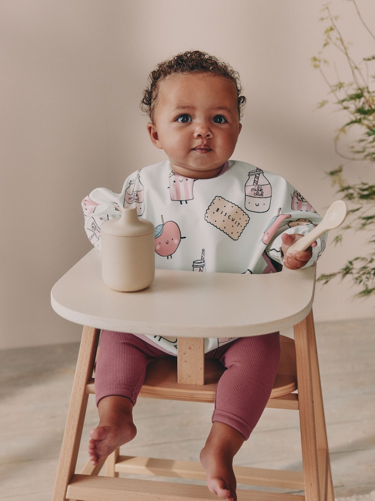 Mint Green Breakfast Club Baby Weaning And Feeding Sleeved Bib - Image 1 of 6