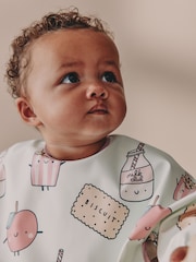Mint Green Breakfast Club Baby Weaning And Feeding Sleeved Bib - Image 5 of 6
