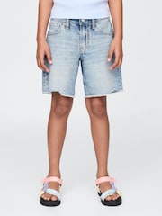 Gap Blue Low Rise Stride Denim Bermuda Shorts (5-13yrs) - Image 1 of 5