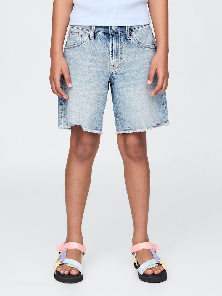 Gap Blue Low Rise Stride Denim Bermuda Shorts (5-13yrs) - Image 1 of 5