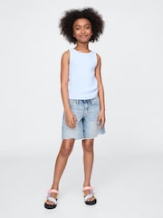 Gap Blue Low Rise Stride Denim Bermuda Shorts (5-13yrs) - Image 3 of 5