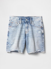 Gap Blue Low Rise Stride Denim Bermuda Shorts (5-13yrs) - Image 4 of 5