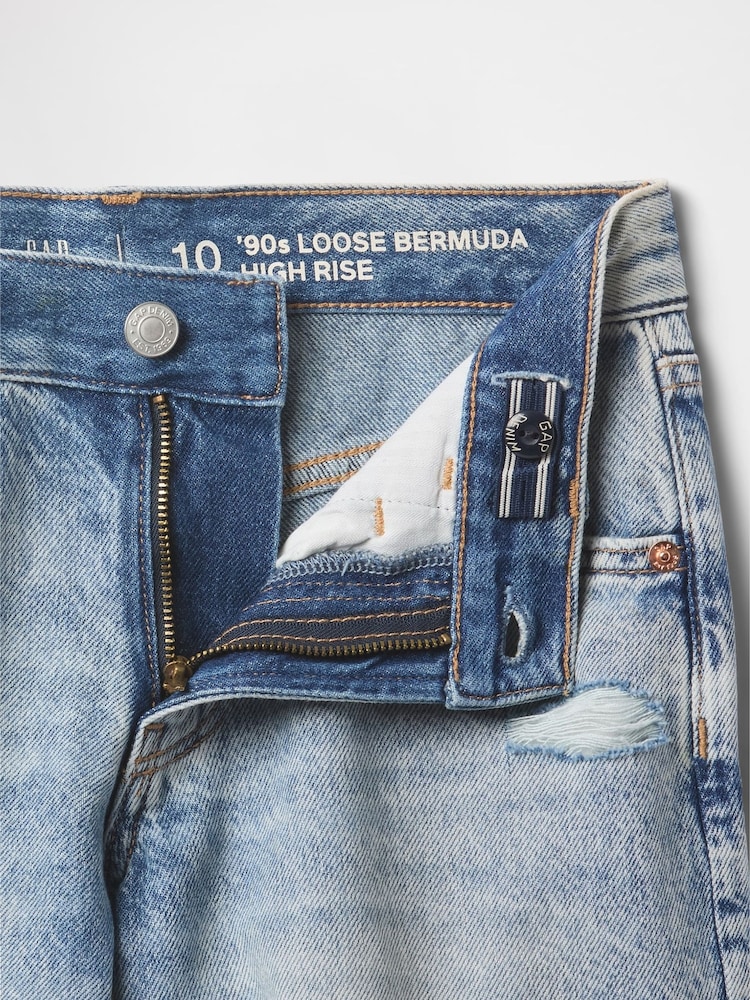 Gap Blue Low Rise Stride Denim Bermuda Shorts (5-13yrs) - Image 5 of 5