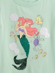 Gap Green Ariel Disney The Little Mermaid Crew Neck Flutter Sleeve T-Shirt (4-13yrs) - Image 4 of 4