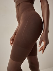 Chocolate Nude Thigh Smoother Short Seamless Firm Tummy Control Shaping Briefs - Image 5 of 10