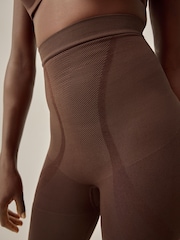 Chocolate Nude Thigh Smoother Short Seamless Firm Tummy Control Shaping Briefs - Image 6 of 10