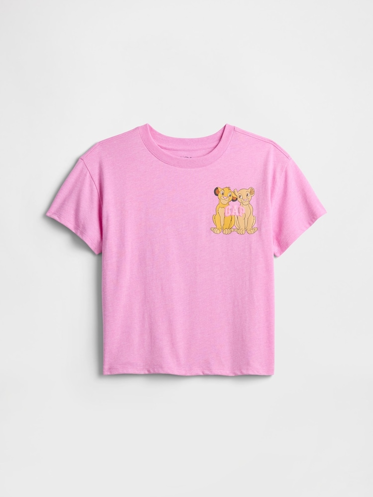 Gap Pink Lion King Disney Graphic Crew Neck Short Sleeve T-Shirt (4-13yrs) - Image 1 of 3