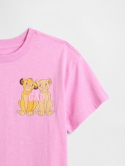 Gap Pink Lion King Disney Graphic Crew Neck Short Sleeve T-Shirt (4-13yrs) - Image 3 of 3