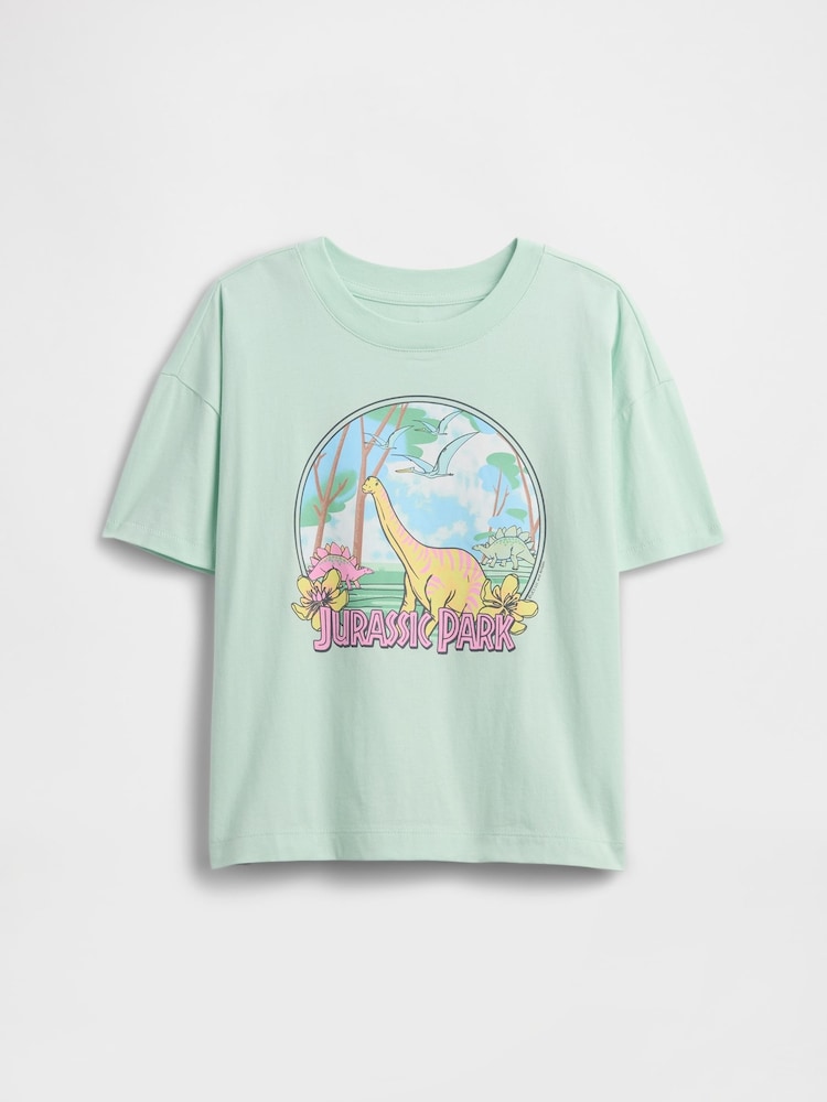 Gap Light Green Jurassic Park Graphic Short Sleeve T-Shirt (4-13yrs) - Image 1 of 3
