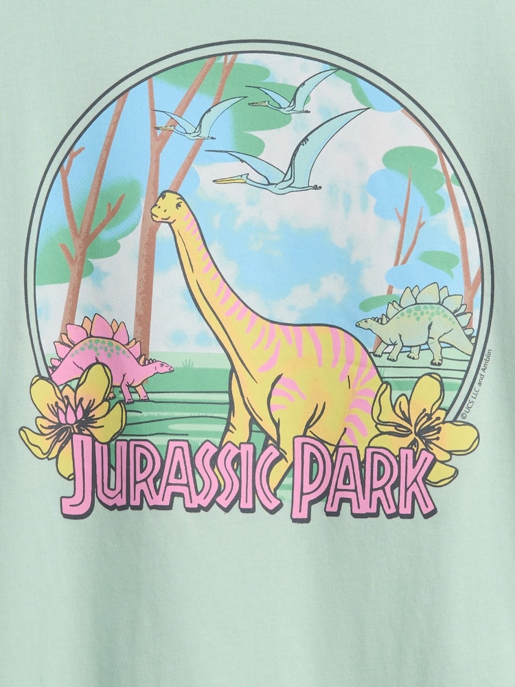 Gap Light Green Jurassic Park Graphic Short Sleeve T-Shirt (4-13yrs) - Image 3 of 3