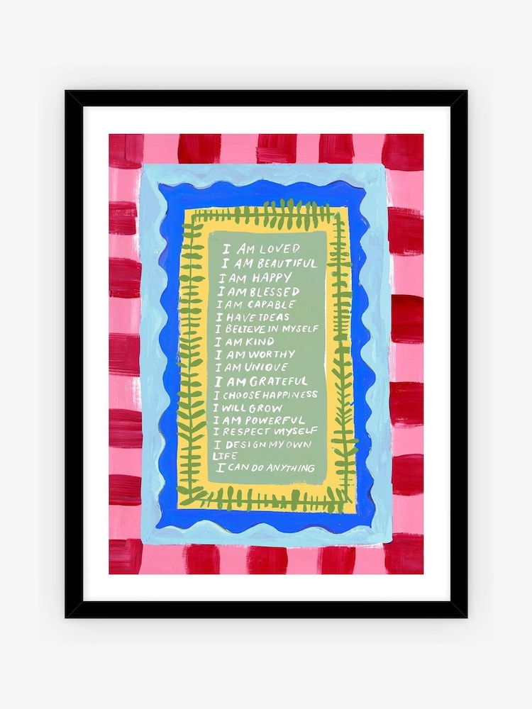 Eleanor Bowmer Red & Blue I Can Do Anything Framed Art - Image 1 of 3