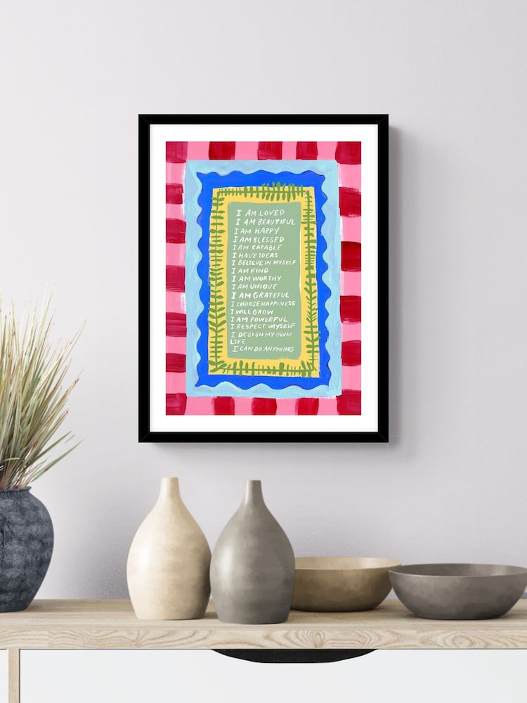 Eleanor Bowmer Red & Blue I Can Do Anything Framed Art - Image 2 of 3