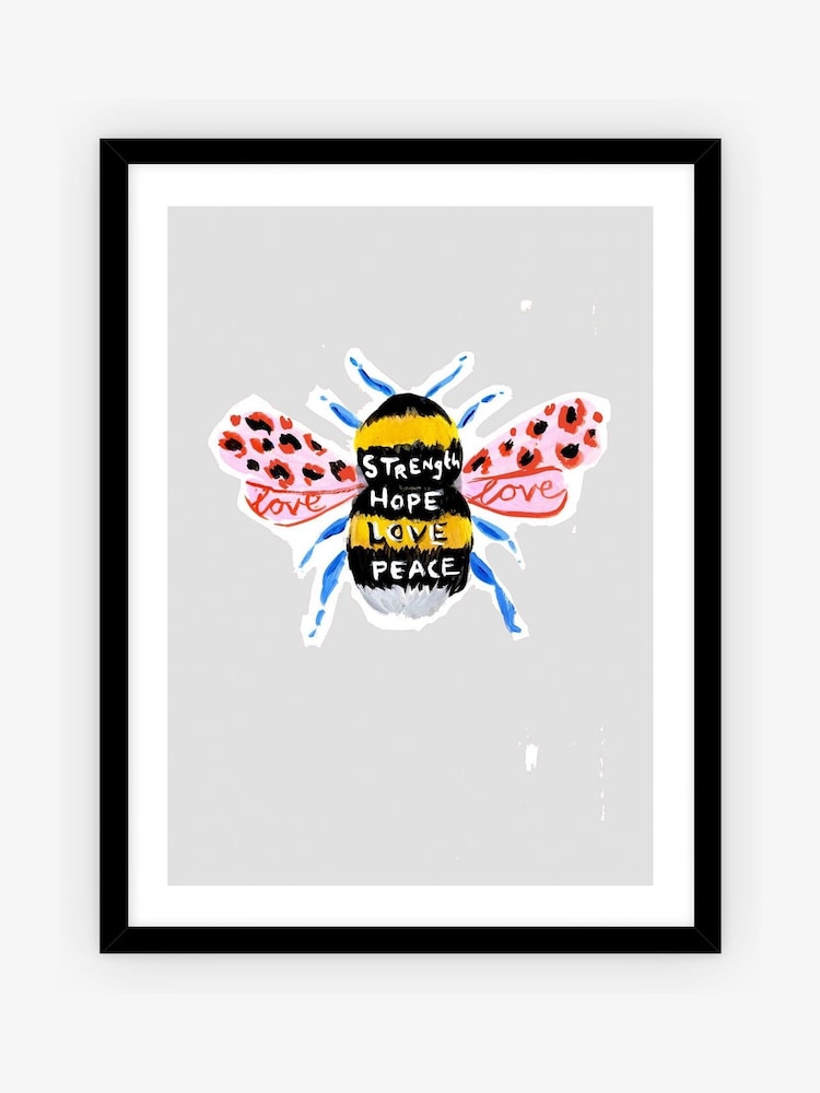 Eleanor Bowmer Black Manchester Bee Framed Art - Image 1 of 3