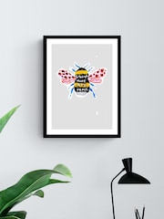 Eleanor Bowmer Black Manchester Bee Framed Art - Image 2 of 3