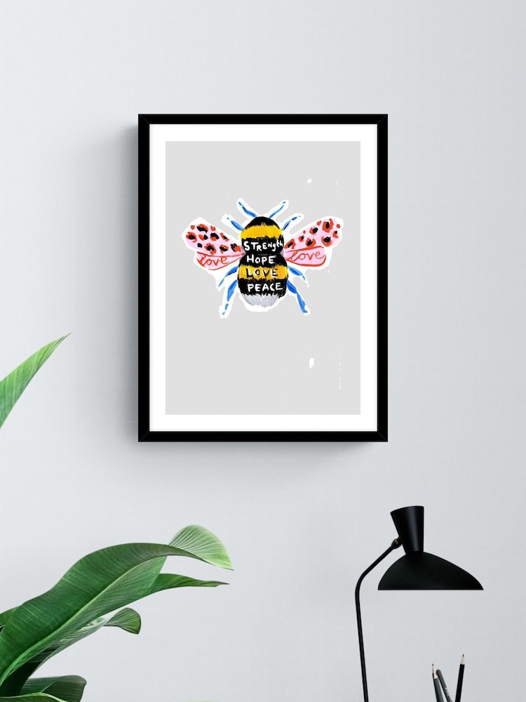 Eleanor Bowmer Black Manchester Bee Framed Art - Image 2 of 3