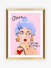 Eleanor Bowmer Gold Get Me A Wine Framed Art - Image 1 of 3