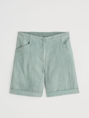 Seasalt Cornwall Grey Penderleith 100% Linen Shorts - Image 1 of 2