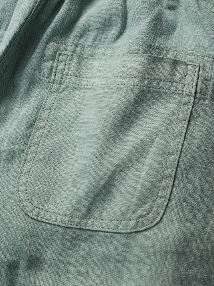 Seasalt Cornwall Grey Penderleith 100% Linen Shorts - Image 2 of 2