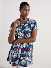 Seasalt Cornwall Screenprint Jersey A-Line Tunic - Imagen 3 de 5