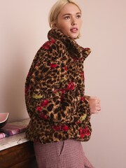Animal/Cherry Print Borg Half Zip Fleece - Image 2 of 7