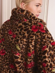 Animal/Cherry Print Borg Half Zip Fleece - Image 5 of 7