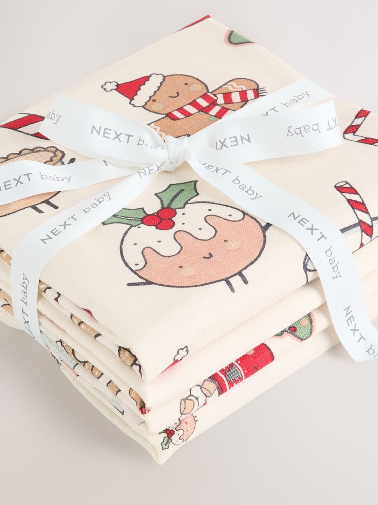 Christmas Baby Muslins Cloths 4 Pack - Image 7 of 7 Christmas Baby Muslins Cloths 4 Pack - Image 7 of 7