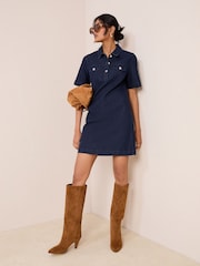 Friends Like These Rinse Wash Denim A-Line Mini Dress - Image 1 of 4