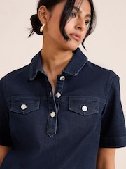 Friends Like These Rinse Wash Denim A-Line Mini Dress - Image 3 of 4