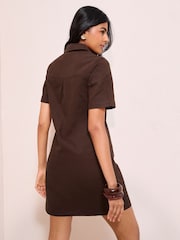 Friends Like These Brown Denim A-Line Mini Dress - Image 4 of 4