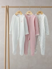 Mamas & Papas 100% Cotton Bicycle Print Sleepsuits 3 Pack - Image 1 of 3