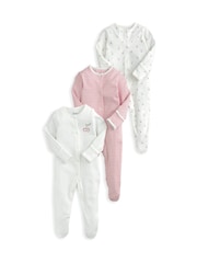Mamas & Papas 100% Cotton Bicycle Print Sleepsuits 3 Pack - Image 2 of 3