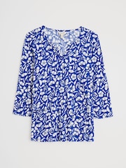 Seasalt Cornwall Blue Gypsophilia Notch Neck 100% Cotton Top - Image 4 of 5